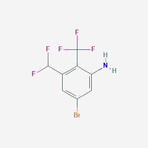 molecular formula C8H5BrF5N B1484635 5-Bromo-3-difluoromethyl-2-(trifluoromethyl)aniline CAS No. 1807187-38-7