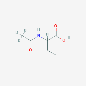 molecular formula C6H11NO3 B14846359 2-[(2,2,2-Trideuterioacetyl)amino]butanoic acid 