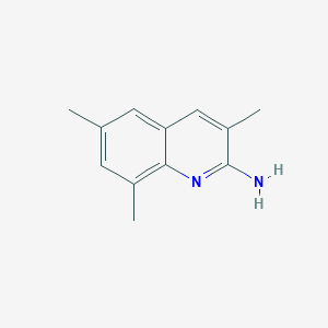 molecular formula C12H14N2 B14846383 3,6,8-Trimethylquinolin-2-amine 