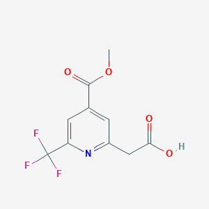 molecular formula C10H8F3NO4 B14846387 [4-(Methoxycarbonyl)-6-(trifluoromethyl)pyridin-2-YL]acetic acid 