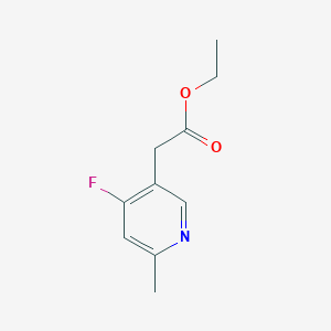 molecular formula C10H12FNO2 B14846416 Ethyl 4-fluoro-2-methylpyridine-5-acetate 