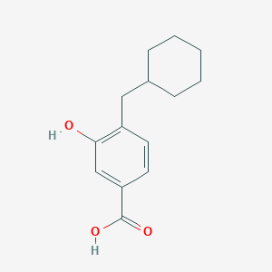 molecular formula C14H18O3 B14846430 4-(Cyclohexylmethyl)-3-hydroxybenzoic acid 