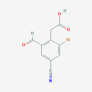 molecular formula C10H6BrNO3 B1484646 2-Bromo-4-cyano-6-formylphenylacetic acid CAS No. 1805105-01-4