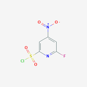 molecular formula C5H2ClFN2O4S B14846471 6-Fluoro-4-nitropyridine-2-sulfonyl chloride 