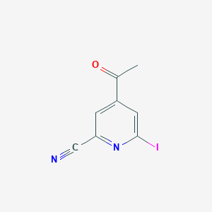 molecular formula C8H5IN2O B14846483 4-Acetyl-6-iodopyridine-2-carbonitrile 