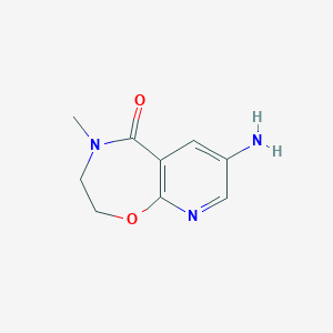 molecular formula C9H11N3O2 B1484651 7-Amino-4-methyl-3,4-dihydropyrido[3,2-f][1,4]oxazepin-5(2H)-one CAS No. 2062664-53-1