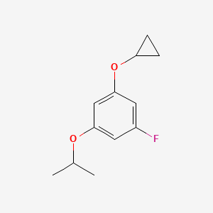 molecular formula C12H15FO2 B14846519 1-Cyclopropoxy-3-fluoro-5-isopropoxybenzene 