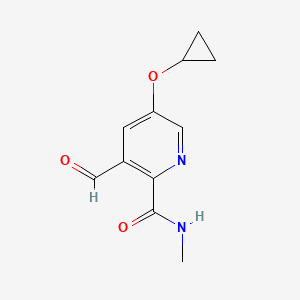 molecular formula C11H12N2O3 B14846526 5-Cyclopropoxy-3-formyl-N-methylpicolinamide 