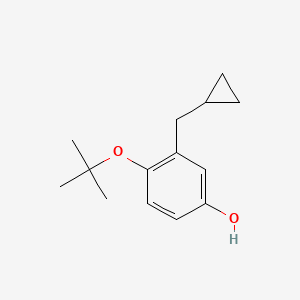 molecular formula C14H20O2 B14846559 4-Tert-butoxy-3-(cyclopropylmethyl)phenol 