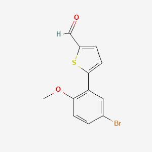 molecular formula C12H9BrO2S B14846568 5-(5-Bromo-2-methoxyphenyl)thiophene-2-carbaldehyde 