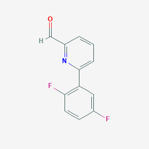 molecular formula C12H7F2NO B14846611 6-(2,5-Difluorophenyl)picolinaldehyde 