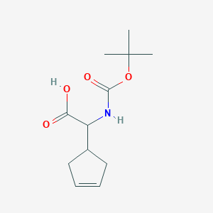 molecular formula C12H19NO4 B14846643 Tert-butoxycarbonylamino-cyclopent-3-enyl-acetic acid 