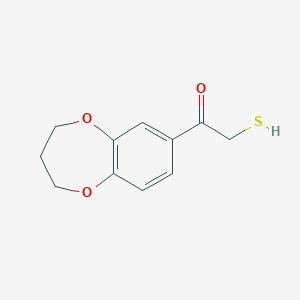 molecular formula C11H12O3S B14846648 1-(3,4-Dihydro-2H-benzo[B][1,4]dioxepin-7-YL)-2-mercapto-ethanone 