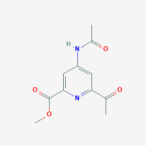 molecular formula C11H12N2O4 B14846654 Methyl 6-acetyl-4-(acetylamino)pyridine-2-carboxylate 