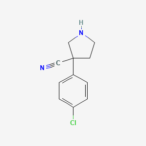 molecular formula C11H11ClN2 B1484666 3-(4-Chlorophenyl)pyrrolidine-3-carbonitrile CAS No. 2091443-37-5