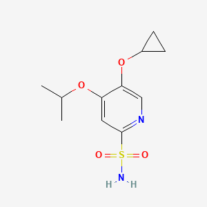 molecular formula C11H16N2O4S B14846661 5-Cyclopropoxy-4-isopropoxypyridine-2-sulfonamide 