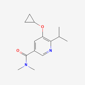 molecular formula C14H20N2O2 B14846685 5-Cyclopropoxy-6-isopropyl-N,N-dimethylnicotinamide 