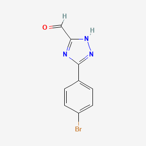 molecular formula C9H6BrN3O B14846699 5-(4-Bromophenyl)-4H-1,2,4-triazole-3-carbaldehyde 