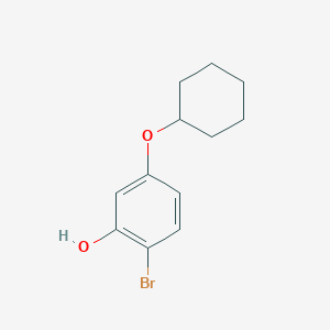 molecular formula C12H15BrO2 B14846707 2-Bromo-5-(cyclohexyloxy)phenol 