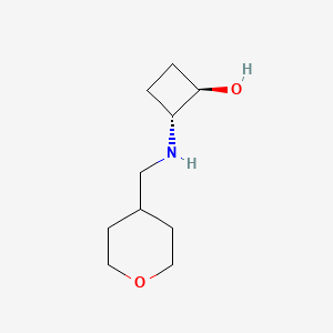 molecular formula C10H19NO2 B1484672 trans-2-{[(Oxan-4-yl)methyl]amino}cyclobutan-1-ol CAS No. 1867868-87-8