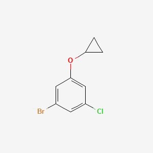 molecular formula C9H8BrClO B14846756 1-Bromo-3-chloro-5-cyclopropoxybenzene 