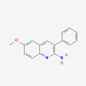 molecular formula C16H14N2O B14846802 2-Amino-6-methoxy-3-phenylquinoline 