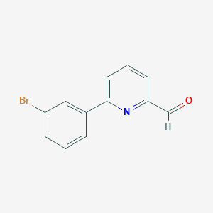 molecular formula C12H8BrNO B14846826 6-(3-Bromophenyl)picolinaldehyde 