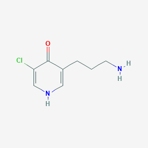 molecular formula C8H11ClN2O B14846859 3-(3-Aminopropyl)-5-chloropyridin-4-OL 