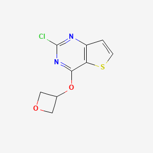 molecular formula C9H7ClN2O2S B1484686 2-氯-4-(氧杂环丁-3-氧基)噻吩并[3,2-d]嘧啶 CAS No. 1879726-34-7