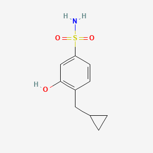 molecular formula C10H13NO3S B14846884 4-(Cyclopropylmethyl)-3-hydroxybenzenesulfonamide 