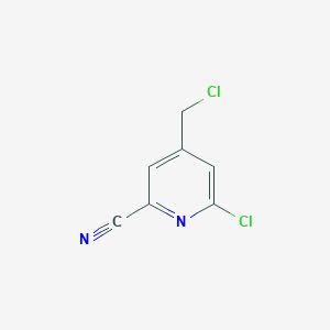 molecular formula C7H4Cl2N2 B14846912 6-Chloro-4-(chloromethyl)pyridine-2-carbonitrile 