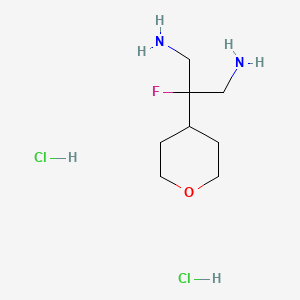 molecular formula C8H19Cl2FN2O B1484695 2-Fluoro-2-(oxan-4-yl)propane-1,3-diamine dihydrochloride CAS No. 2098054-80-7