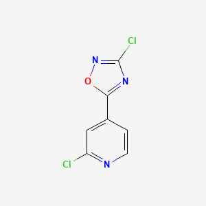 molecular formula C7H3Cl2N3O B14846952 2-Chloro-4-(3-chloro-1,2,4-oxadiazol-5-YL)pyridine 