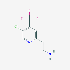 molecular formula C8H8ClF3N2 B14846958 2-[5-Chloro-4-(trifluoromethyl)pyridin-2-YL]ethanamine 