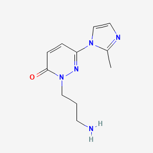 molecular formula C11H15N5O B1484697 2-(3-aminopropyl)-6-(2-methyl-1H-imidazol-1-yl)-2,3-dihydropyridazin-3-one CAS No. 2098008-24-1