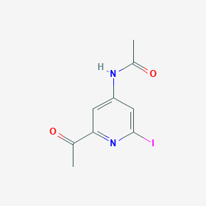 molecular formula C9H9IN2O2 B14847028 N-(2-Acetyl-6-iodopyridin-4-YL)acetamide 