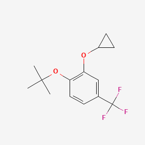 molecular formula C14H17F3O2 B14847029 1-Tert-butoxy-2-cyclopropoxy-4-(trifluoromethyl)benzene 