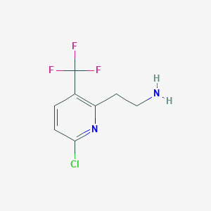 molecular formula C8H8ClF3N2 B14847086 2-[6-Chloro-3-(trifluoromethyl)pyridin-2-YL]ethanamine 