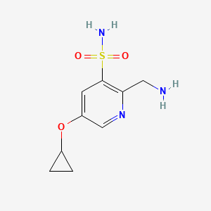 molecular formula C9H13N3O3S B14847088 2-(Aminomethyl)-5-cyclopropoxypyridine-3-sulfonamide 