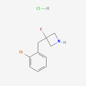 molecular formula C10H12BrClFN B1484710 3-[(2-溴苯基)甲基]-3-氟氮杂环丁烷盐酸盐 CAS No. 2098111-49-8