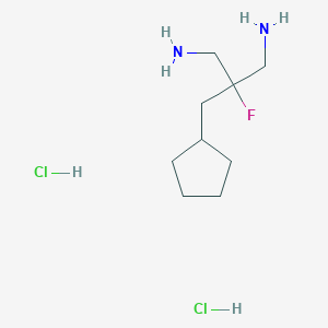 molecular formula C9H21Cl2FN2 B1484713 2-(氨甲基)-3-环戊基-2-氟丙-1-胺二盐酸盐 CAS No. 2098006-68-7