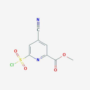 molecular formula C8H5ClN2O4S B14847153 Methyl 6-(chlorosulfonyl)-4-cyanopyridine-2-carboxylate 