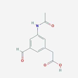 molecular formula C11H11NO4 B14847198 [3-(Acetylamino)-5-formylphenyl]acetic acid 