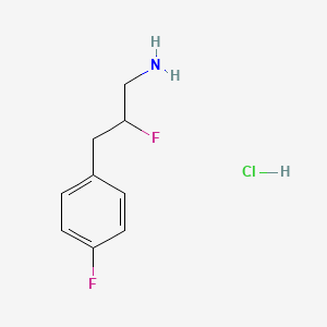 molecular formula C9H12ClF2N B1484721 2-氟-3-(4-氟苯基)丙-1-胺盐酸盐 CAS No. 2098053-22-4