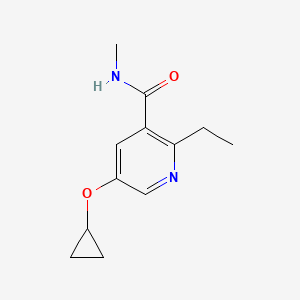 molecular formula C12H16N2O2 B14847247 5-Cyclopropoxy-2-ethyl-N-methylnicotinamide CAS No. 1243289-95-3