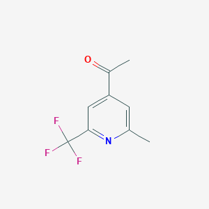 molecular formula C9H8F3NO B14847262 1-[2-Methyl-6-(trifluoromethyl)pyridin-4-YL]ethanone 