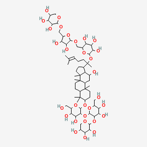 2-[2-[3-[3-[4,5-dihydroxy-6-(hydroxymethyl)-3-(3,4,5-trihydroxyoxan-2-yl)oxyoxan-2-yl]oxy-4,5-dihydroxy-6-(hydroxymethyl)oxan-2-yl]oxy-12-hydroxy-4,4,8,10,14-pentamethyl-2,3,5,6,7,9,11,12,13,15,16,17-dodecahydro-1H-cyclopenta[a]phenanthren-17-yl]-6-methylhept-5-en-2-yl]oxy-6-[[3,4-dihydroxy-5-[(3,4,5-trihydroxyoxan-2-yl)oxymethyl]oxolan-2-yl]oxymethyl]oxane-3,4,5-triol