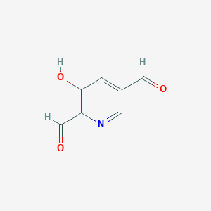 molecular formula C7H5NO3 B14847288 3-Hydroxypyridine-2,5-dicarbaldehyde 