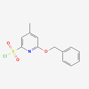 molecular formula C13H12ClNO3S B14847318 6-(Benzyloxy)-4-methylpyridine-2-sulfonyl chloride 