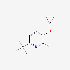 molecular formula C13H19NO B14847319 6-Tert-butyl-3-cyclopropoxy-2-methylpyridine 